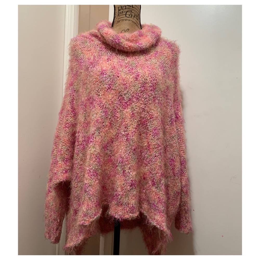 BCBG Maxazria Cowl Neck Oversized Pink Sweater